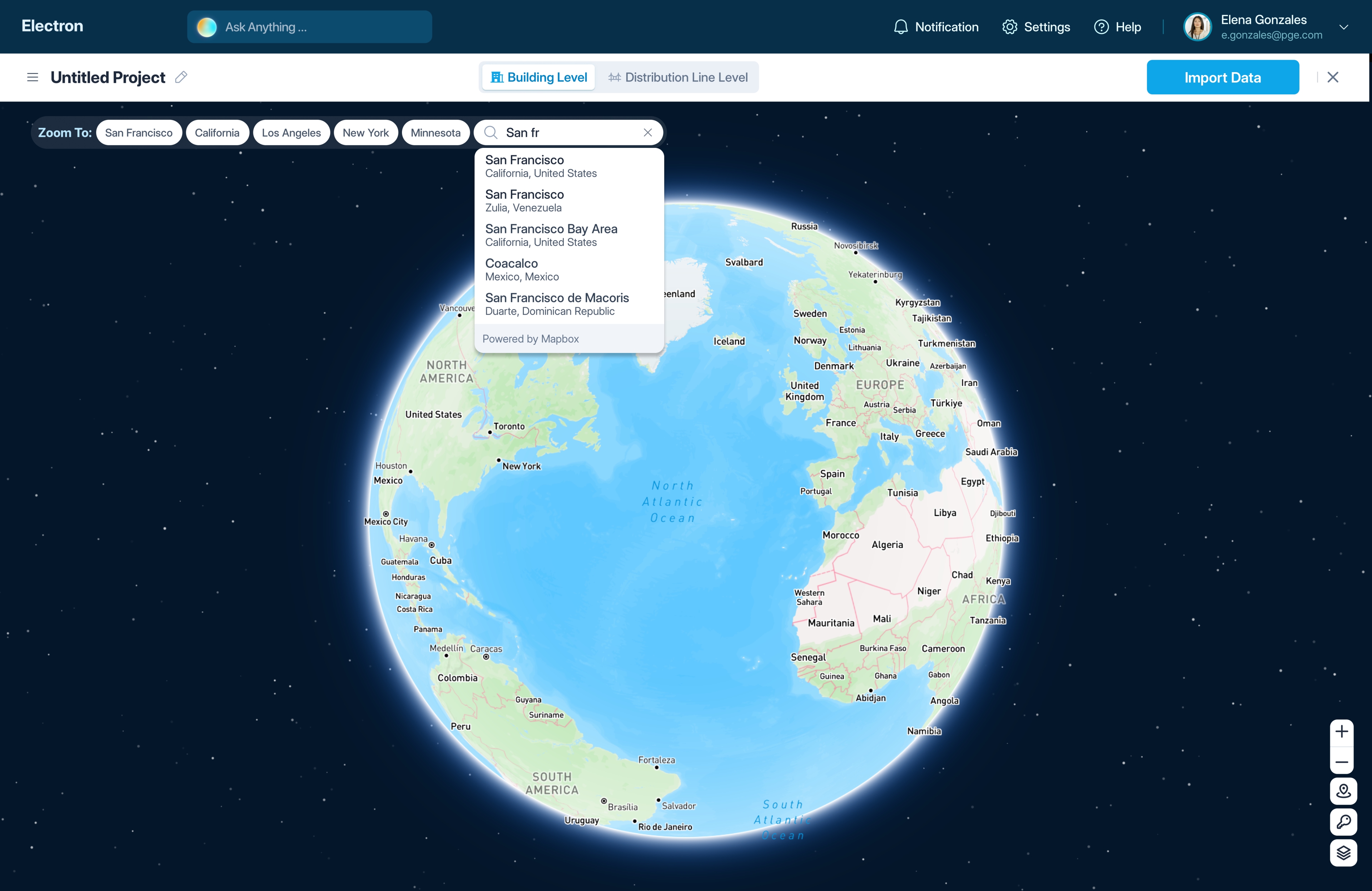 Search location